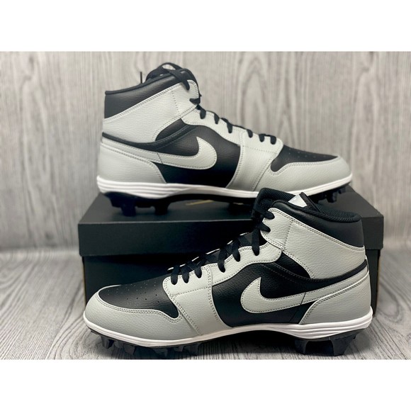 Nike Air Jordan 1 Mid TD Shadow 2.0 Football Cleat FJ6805-002 Black Grey Size 14 main image 4